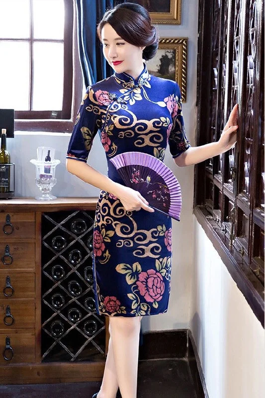 draped dressPrint Qipao Dress