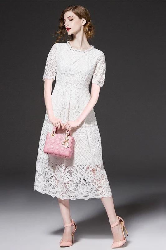 winter dressAll-Over Lace Long Dress