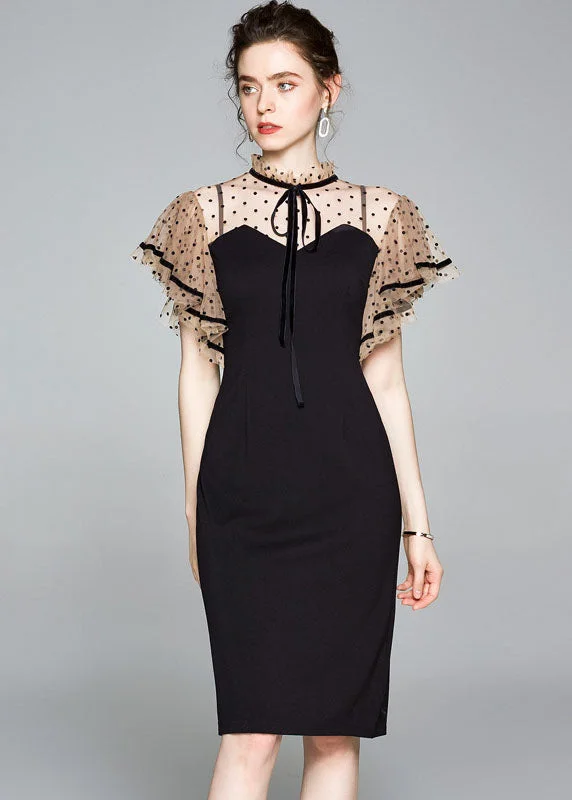 Members Only spaghetti strap dressModern Black Stand Collar Patchwork Tulle Dresses Petal Sleeve Members Only spaghetti strap dressModern Black Stand Collar Patchwork Tulle Dresses Petal Sleeve