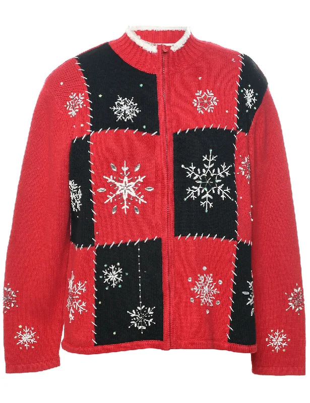 stylish coatSnowfall Design Christmas Cardigan - S