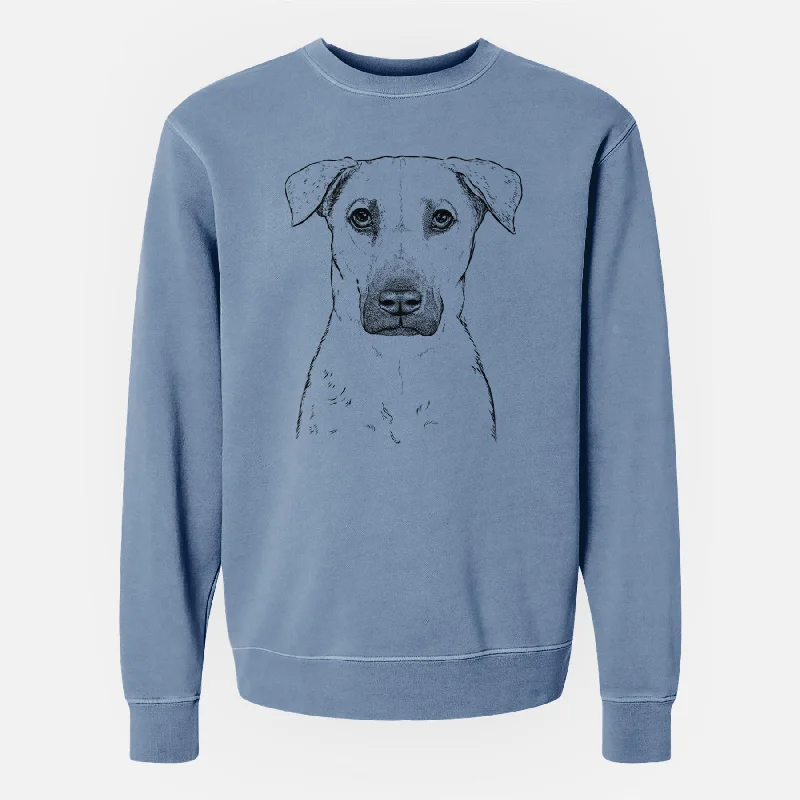 premium athletic sweatshirtBare Luna the Black Mouth Cur - Unisex Pigment Dyed Crew Sweatshirt