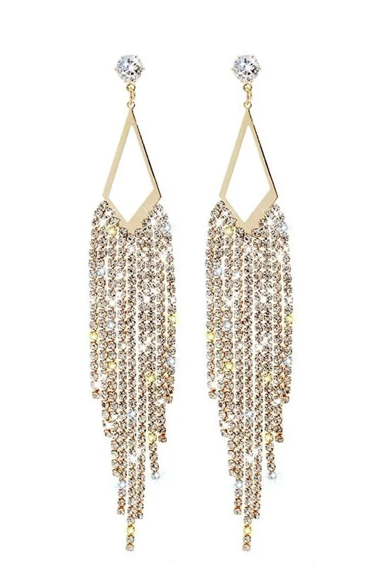 Last Chance trendy wrap dressExaggerated long tassel earrings Fashion geometric drop earrings 731620746741