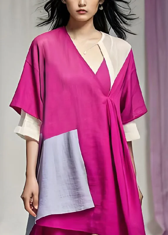 Weekend Special wrap dressChic Asymmetrical Patchwork Plus Size Cotton Dress Summer