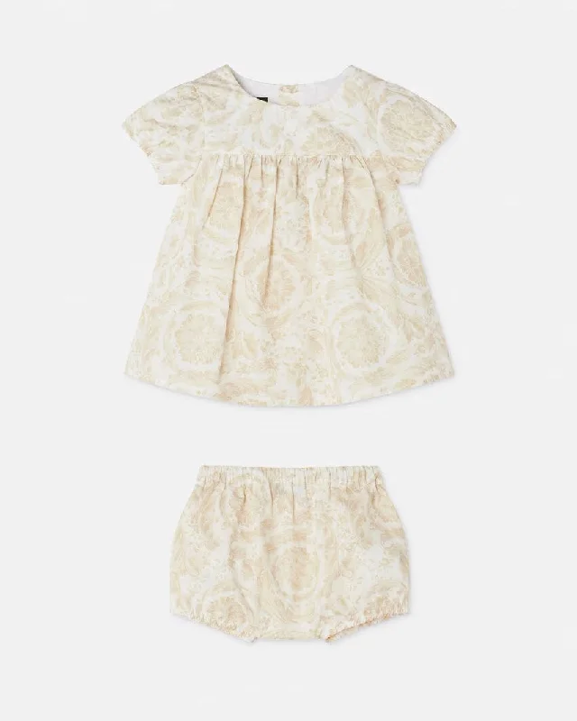 Savings Spectacular structured dressVersace Baby Girls Barocco Dress With Knickers in Beige