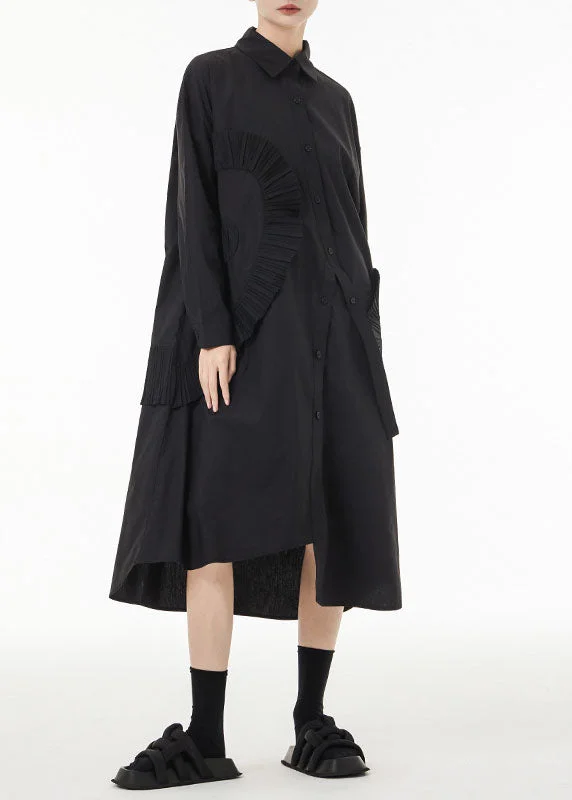 Deal Frenzy chic wrap dressChic Black Asymmetrical Wrinkled Cotton Robe Dresses Spring Deal Frenzy chic wrap dressChic Black Asymmetrical Wrinkled Cotton Robe Dresses Spring