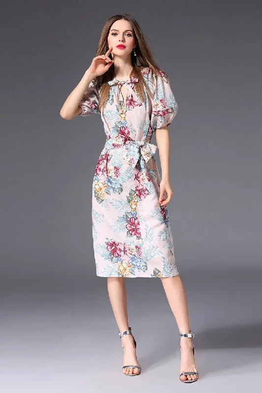 playful dressFloral Print Dress W/ Belt