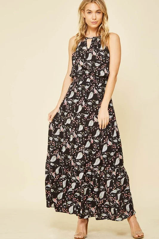 A-line dressPaisley Print Maxi Dress