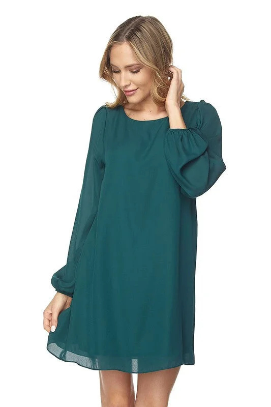 off-shoulder dressLong Bell Sleeve Shift Dress