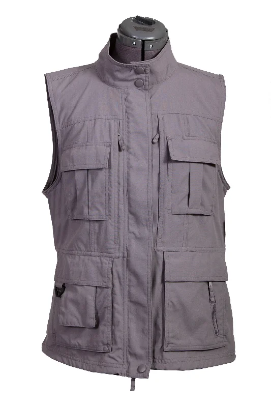 casual coatScully Womens Silver Nylon Petite Pocket Vest