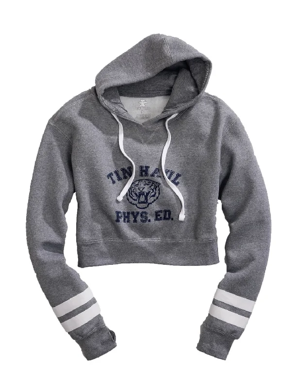 urban street coatTin Haul Womens Heather Grey Cotton Blend Tiger Phys Ed Hoodie