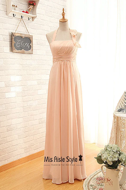 Fantastic Offers boho dressHalter Neckline Blush Bridesmaid Dress