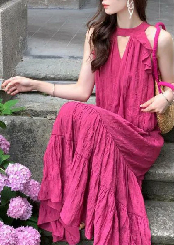 Price Break layered dressFrench Rose Holiday Style Ruffled Patchwork Dress Sleeveless Price Break layered dressFrench Rose Holiday Style Ruffled Patchwork Dress Sleeveless