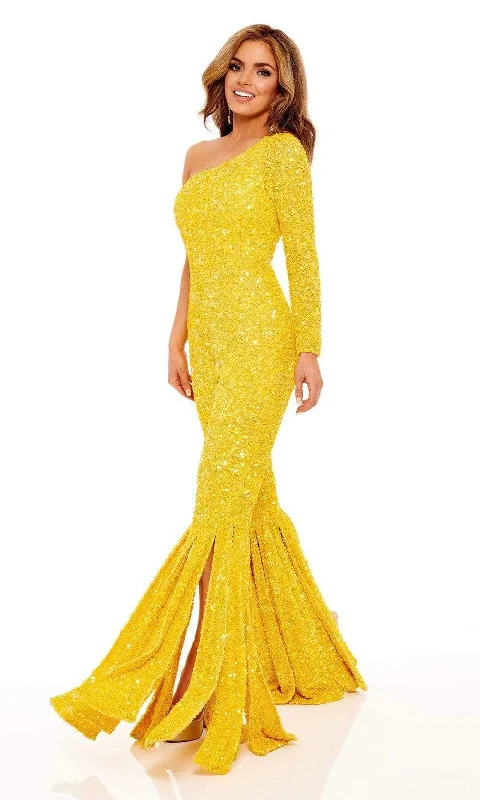 Buy More, Save More Rachel Allan - 50120 Sequined Split Hem Jumpsuit