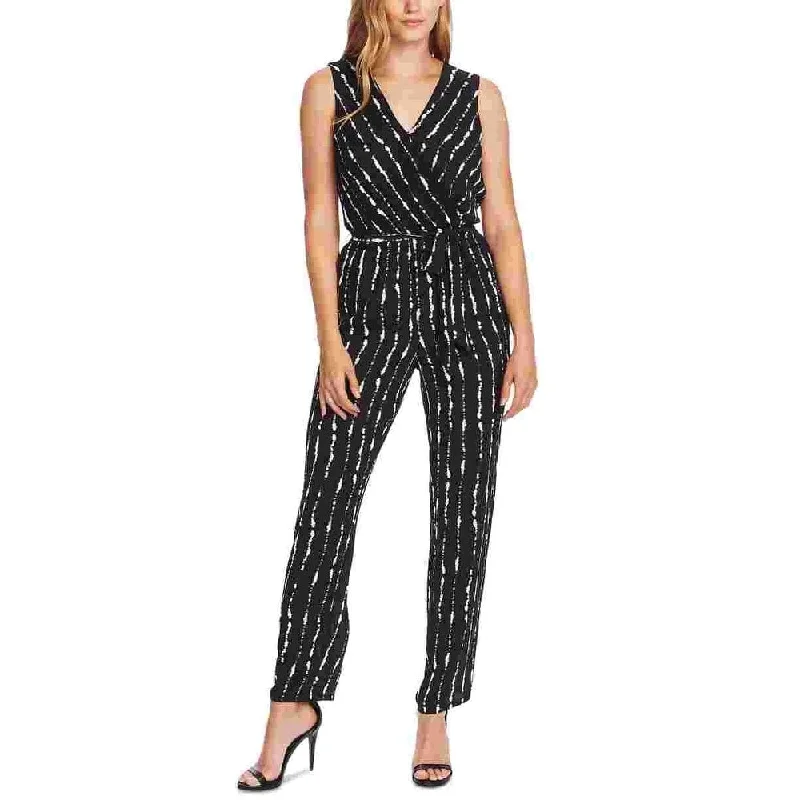 Midnight Sale Vince Camuto Women's Stripe Impressions Sleeveless Belted Jumpsuit Black Size 14 Midnight Sale Vince Camuto Women's Stripe Impressions Sleeveless Belted Jumpsuit Black Size 14