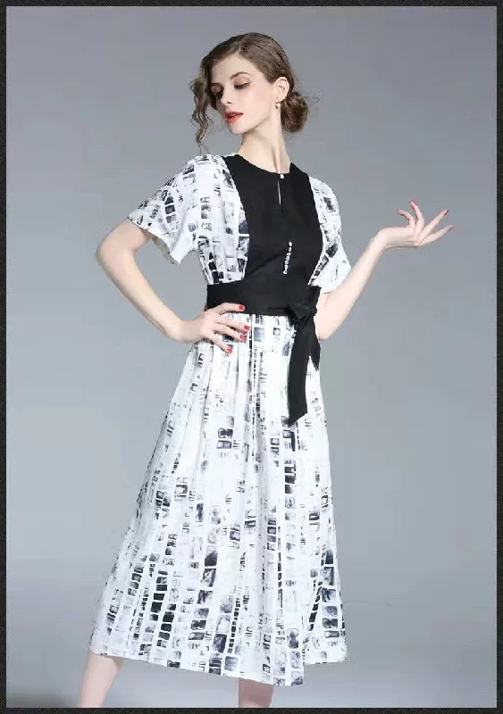 boho dressBlack and White Long Dress