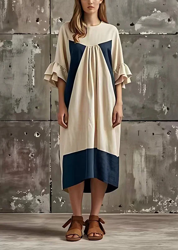 Discount Deals high-waisted dressStyle White Wrinkled Patchwork Cotton Dresses Flare Sleeve Discount Deals high-waisted dressStyle White Wrinkled Patchwork Cotton Dresses Flare Sleeve