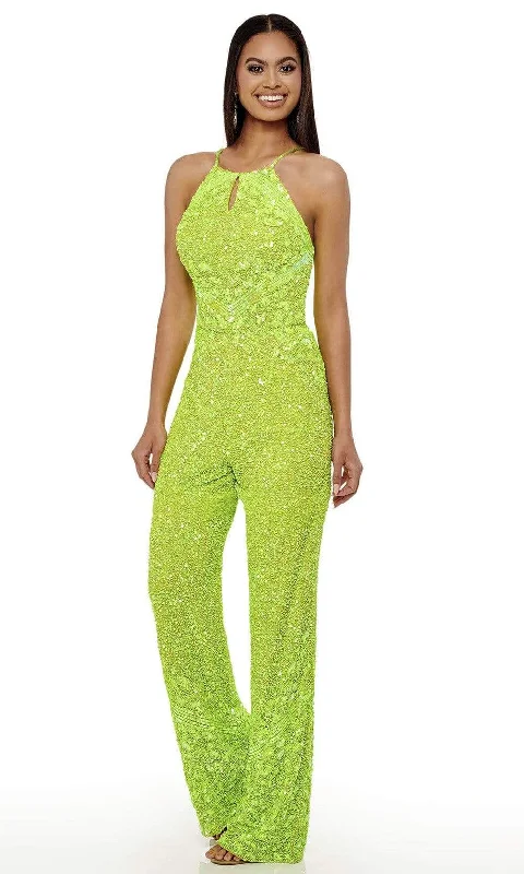 One-DAY Sale Rachel Allan - 50063 Crisscross Embellished Jumpsuit