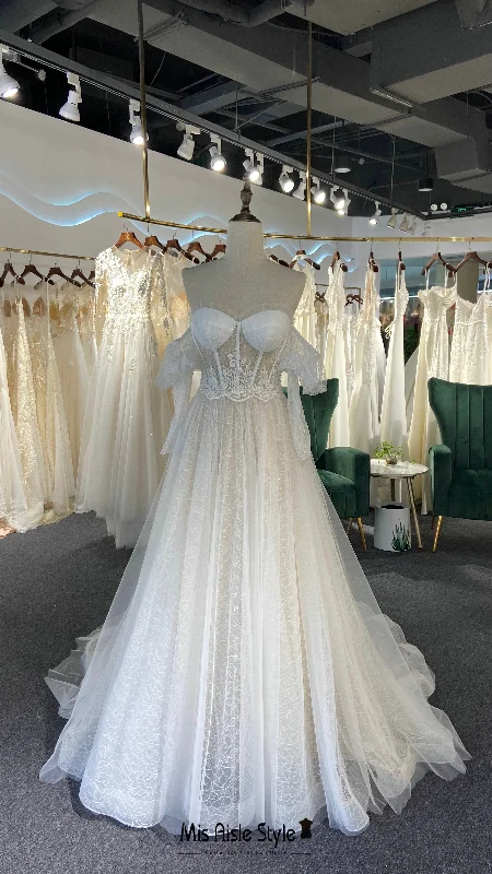 Deep Discounts elegant dressSexy Sheer Long Sleeve Boho Wedding Dress