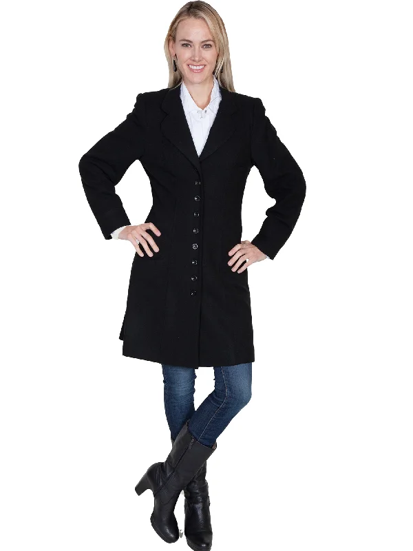 everyday winter coatScully Womens Black 100% Wool Vintage Frock Coat