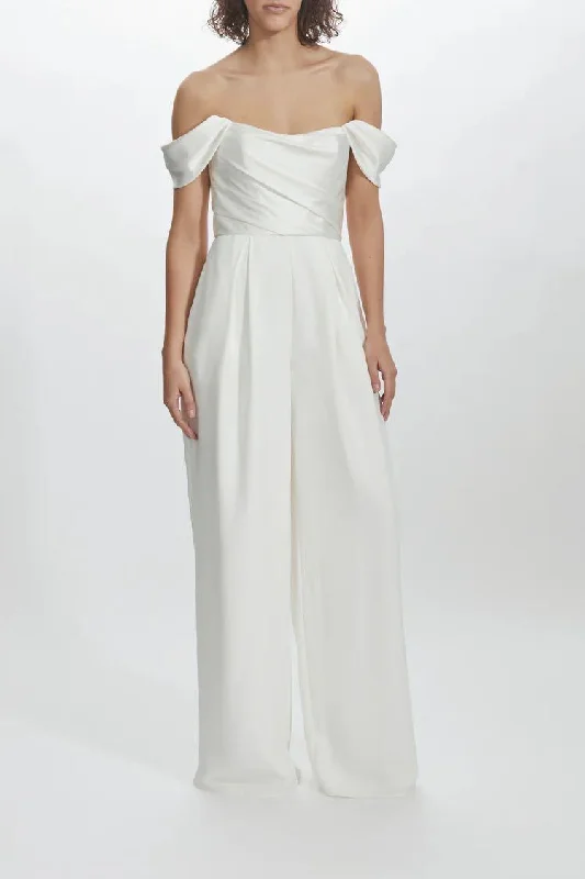 Super Bargain Amsale Little White Jumpsuit "LW206"