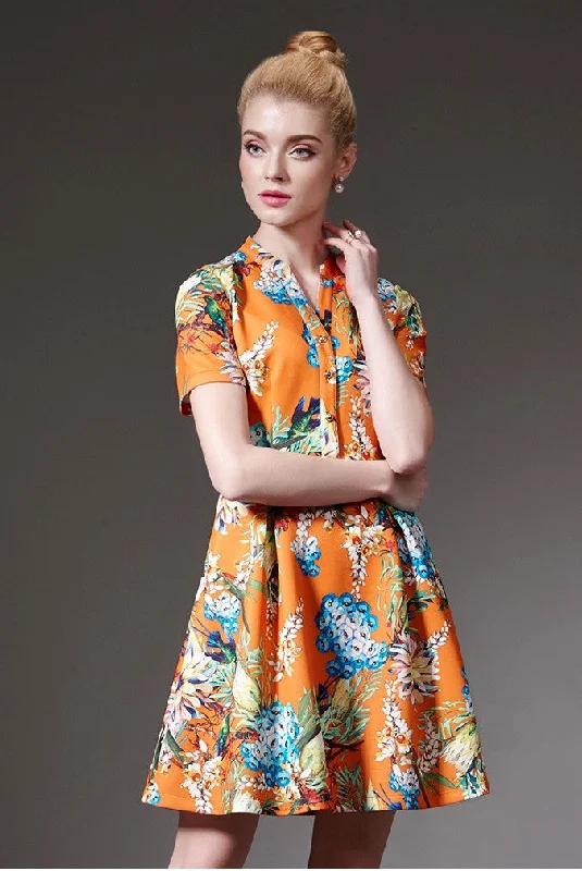 lace dressOrange Floral Dress