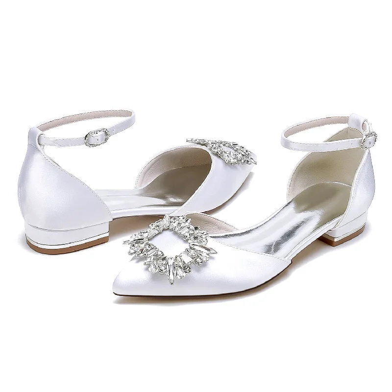 Mega Deal elegant dressFlat Heel 2.5cm Silk-Like Shoes CK0452