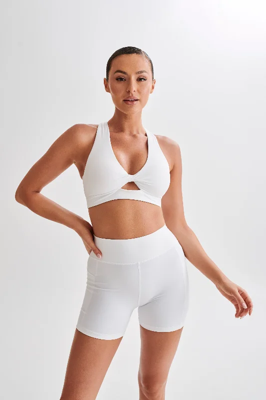 fashion gym hoodieJackie Twist Crop Top - White