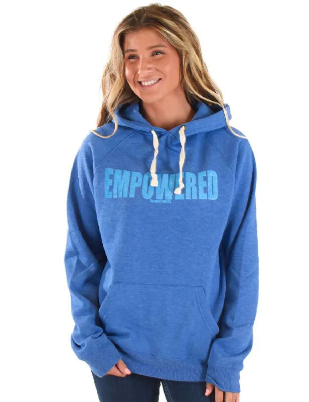 sporty jacketCowgirl Tuff Womens Empowered Royal Blue Poly/Rayon Hoodie