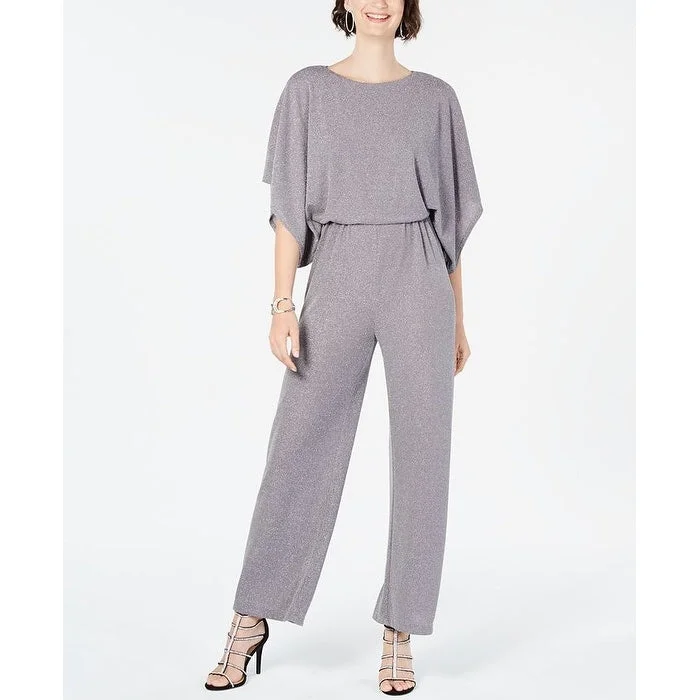 Unbeatable Prices Jessica Howard Women's Jewel Neck Evening Wide Leg Jumpsuit Silver Size 8