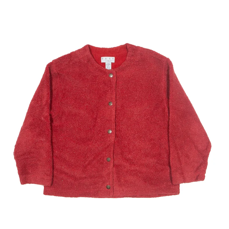 Special Discount modern outerwearREAL COMFORT Teddy Fleece Jacket Red 80s Womens L