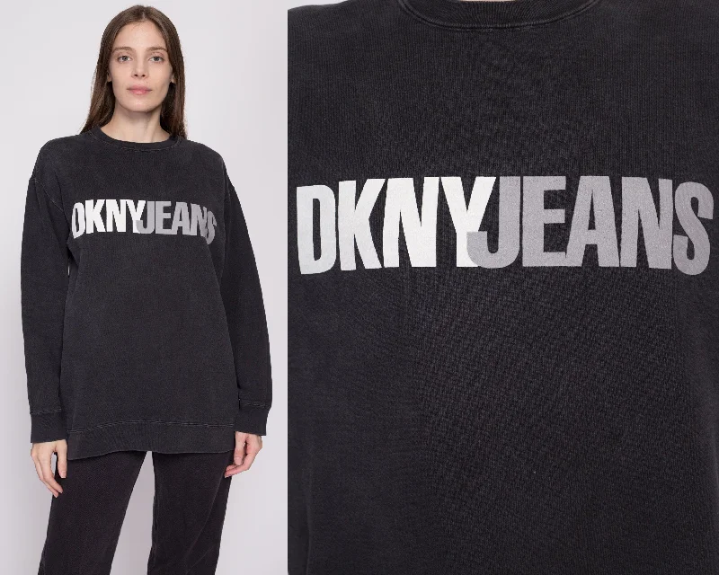 Major Savings One Size 90s DKNY Jeans Black Crewneck Sweatshirt