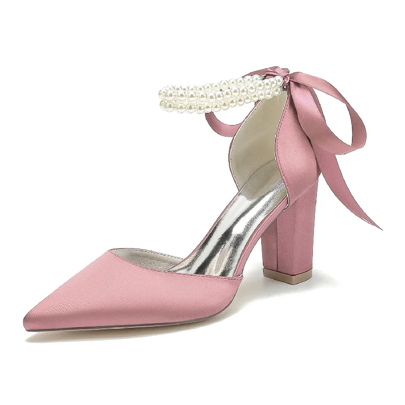 TIME-Limited Offer wool dressChunky Heel 8.5cm Silk-Like Shoes CK0487