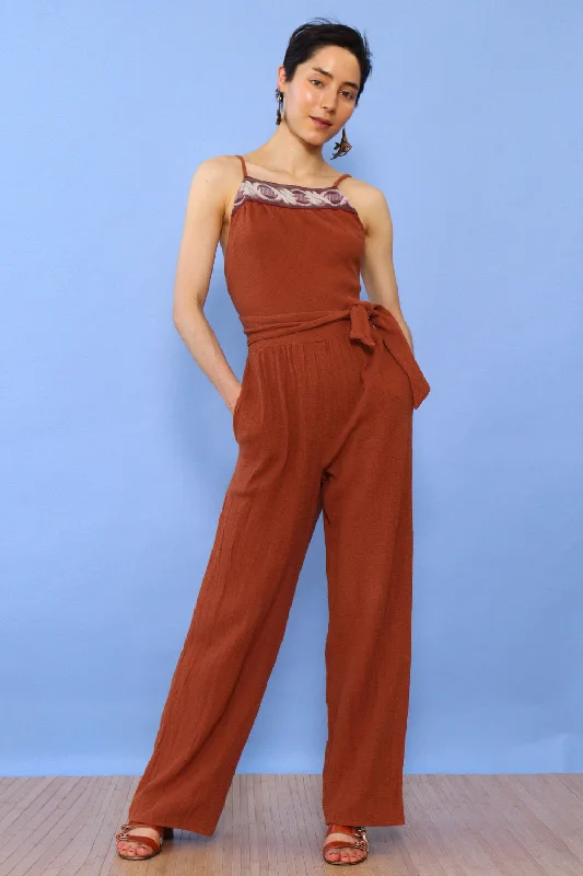 Early Bird Discount Jody Terracotta Wrap Jumpsuit XS/S