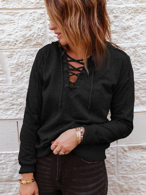 Best Bargains Women'S Chenille Drawstring Hooded Sweatshirt With Princess Sleeves