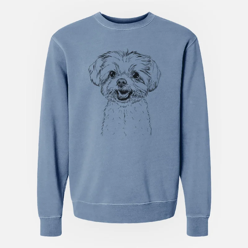 cool workout sweatshirtBare Aspen the Morkie - Unisex Pigment Dyed Crew Sweatshirt