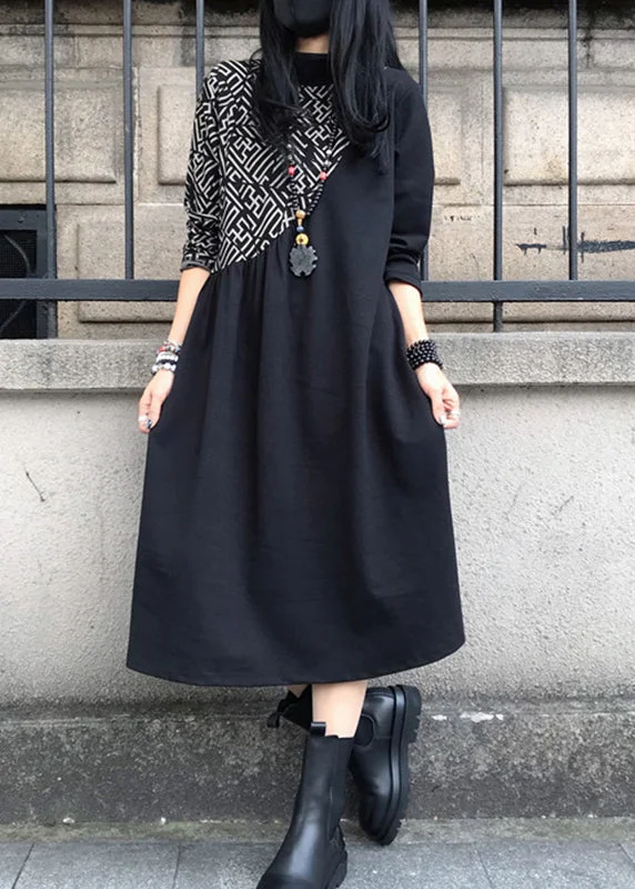 Price Smash knit dressWomen Black O-Neck Asymmetrical Patchwork Cotton Maxi Dress Long Sleeve Price Smash knit dressWomen Black O-Neck Asymmetrical Patchwork Cotton Maxi Dress Long Sleeve