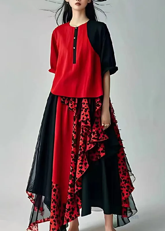 Don't Miss floral wrap dressFitted Red Print Holiday Chiffon Long Dress Short Sleeve Don't Miss floral wrap dressFitted Red Print Holiday Chiffon Long Dress Short Sleeve