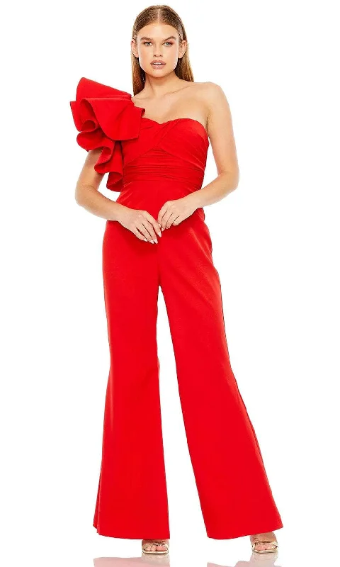 Extra Discounts Mac Duggal 27460 - Asymmetrical Ruffle Jumpsuit