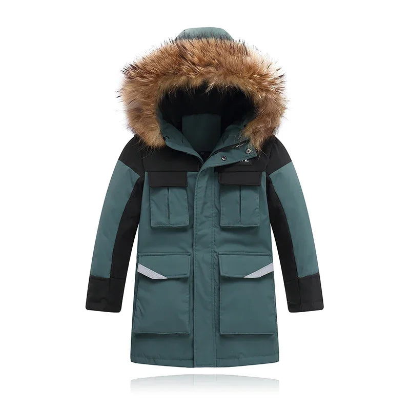 Discount Days fitted coatJISENAHU kids Snow Jacket with Fur Hood