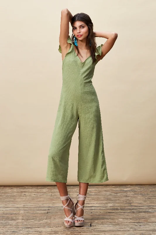 Grand Opening Sale Pixie Jumpsuit in Khaki