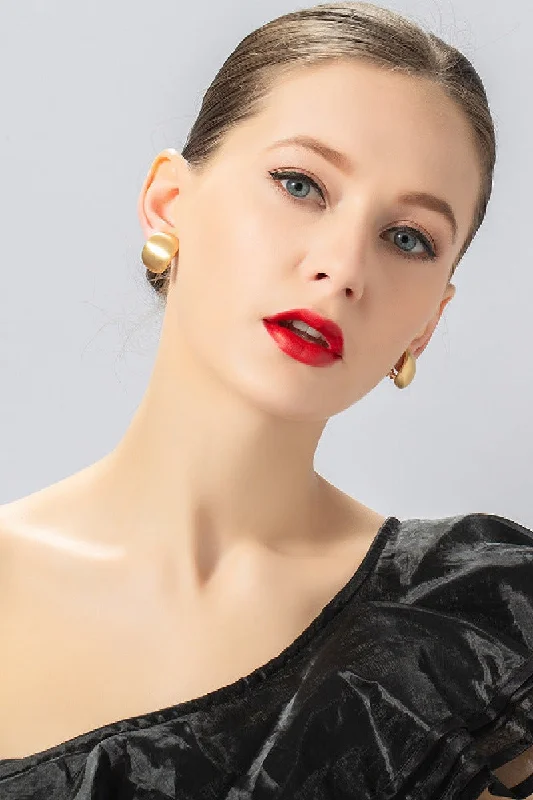 Value Deals relaxed fit dressSmall and delicate ear clips Fashion brushed earrings 628018487599