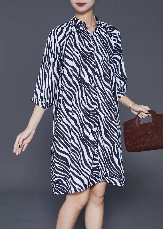 printed dressItalian Black Oversized Striped Shirt Dress Half Sleeve