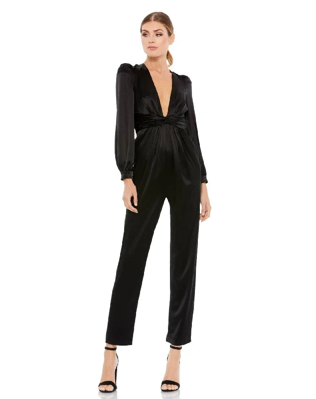 Sale Event Mac Duggal 2647 - Puff Sleeve Formal Jumpsuit