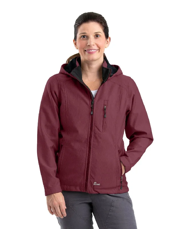 cozy coatBerne Maroon Polyester Ladies Eiger Hooded Softshell