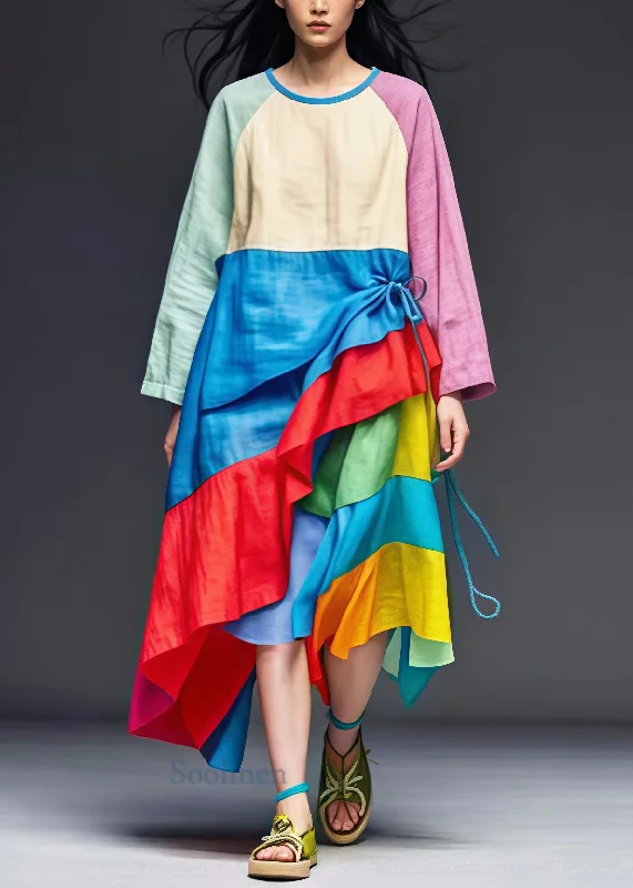 Bargain Prices floral wrap dressArt Colorblock Asymmetrical Patchwork Cotton Dresses Spring Bargain Prices floral wrap dressArt Colorblock Asymmetrical Patchwork Cotton Dresses Spring