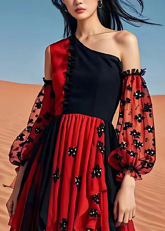 Daily Specials minimalistic dressSexy Red Cold Shoulder Print Patchwork Chiffon Maxi Dress Summer Daily Specials minimalistic dressSexy Red Cold Shoulder Print Patchwork Chiffon Maxi Dress Summer