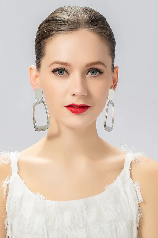 Markdowns printed dressSimple and generous geometric square earring clip earrings 619606937728