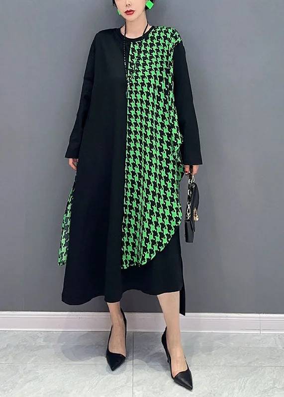 Price Break floral wrap dressChic Black Oversized Patchwork Plaid A Line Dress Spring Price Break floral wrap dressChic Black Oversized Patchwork Plaid A Line Dress Spring
