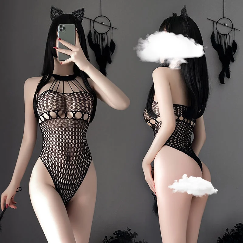 Big Discounts Fishnet jumpsuit uniform suit yv31733