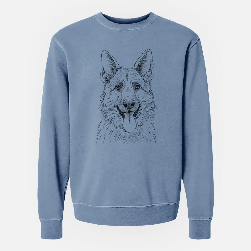 modern sports hoodieBare Grace the German Shepherd - Unisex Pigment Dyed Crew Sweatshirt